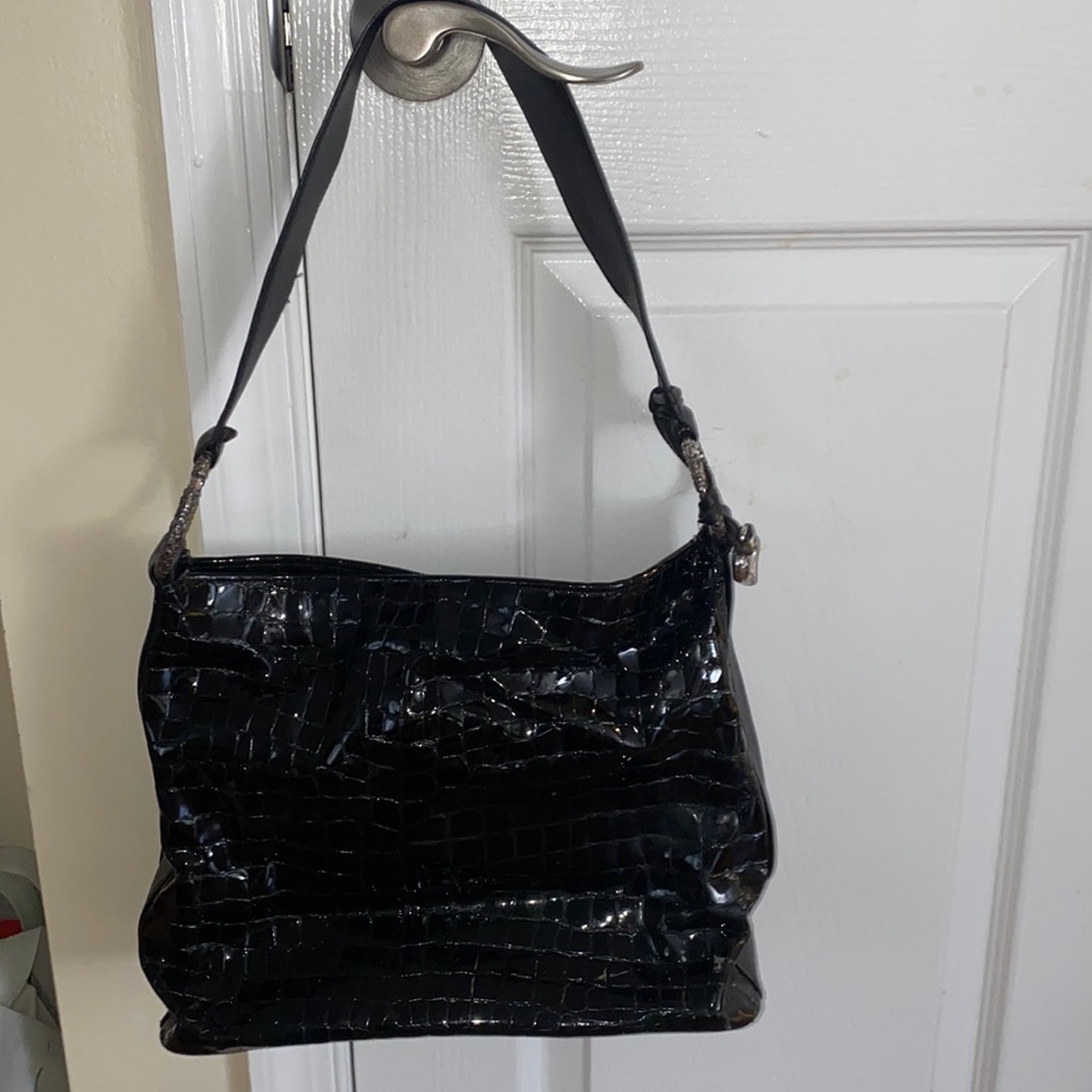 Patent leather tote bag